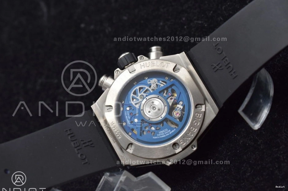ZF Titanium Strap on Unico A1280 Edition Blue 1:1 Bang Dial Rubber Hublot Blue Skeleton Big Best 1119